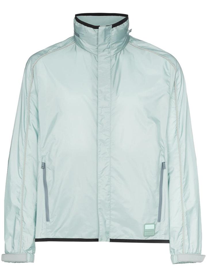 Prada Zip Front Windbreaker Jacket - Blue