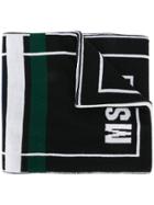Msgm Logo Knit Scarf - Black
