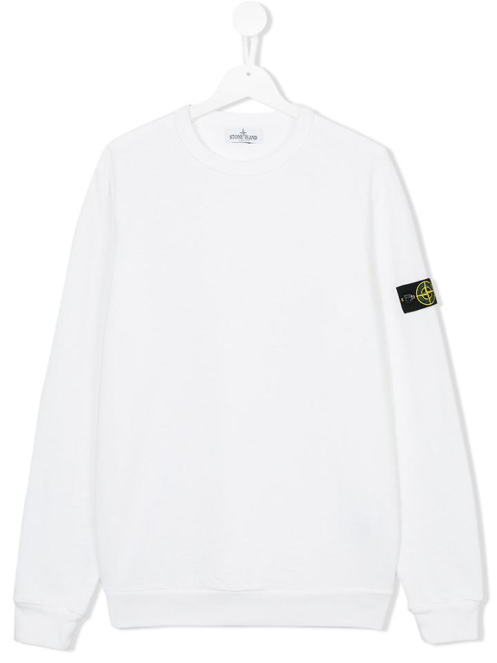 Stone Island Kids Crew Neck Sweatshirt, Boy's, Size: 14 Yrs, White