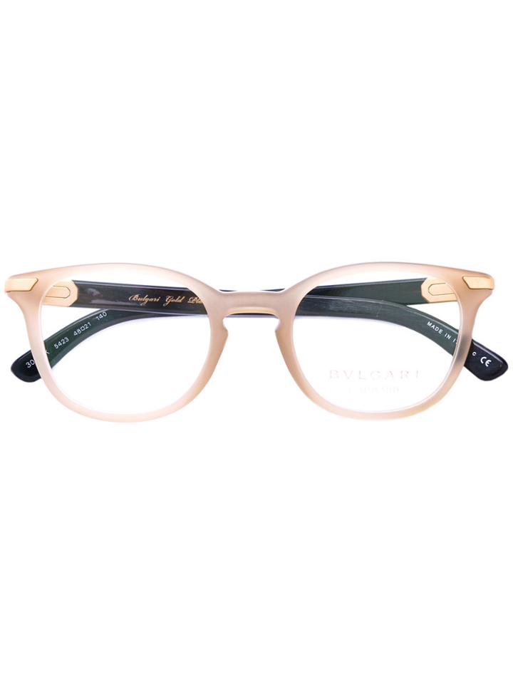 Bulgari Oval Frame Glasses - Nude & Neutrals