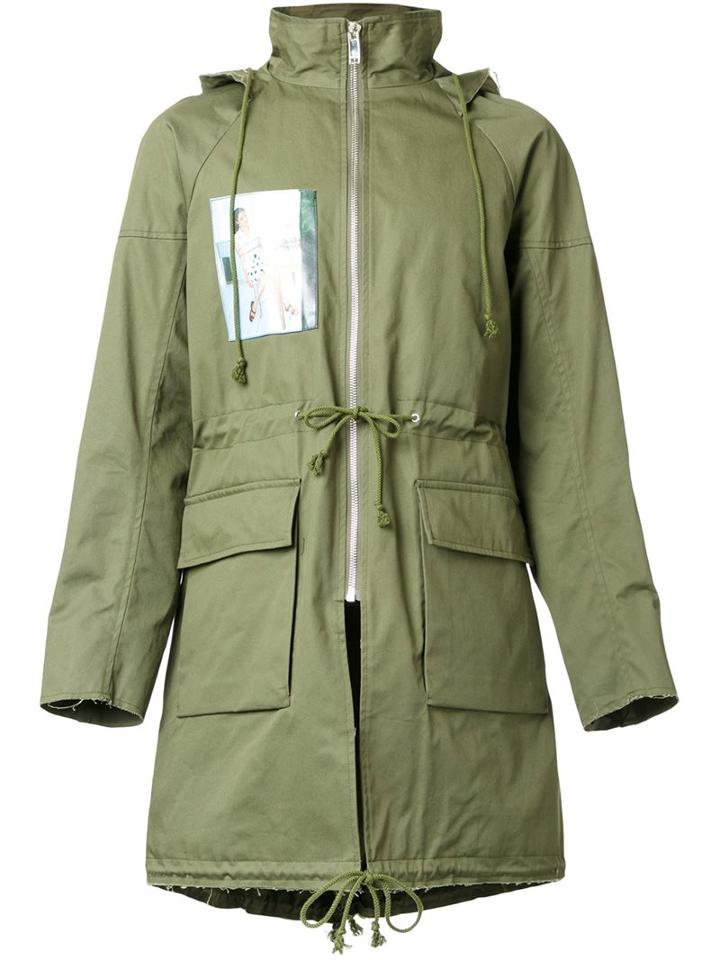 Christian Dada Military Parka, Men's, Size: 46, Green, Cotton