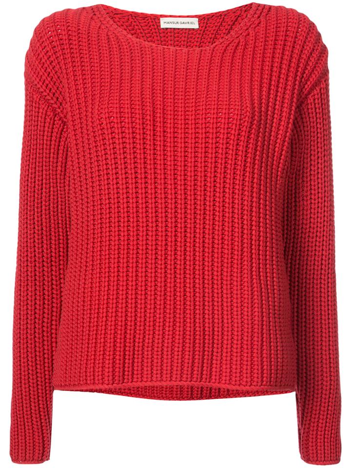 Mansur Gavriel Chunky Knit Sweater - Red