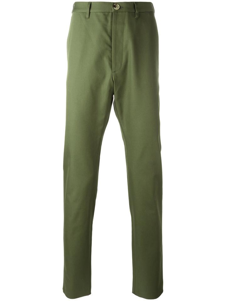 Vivienne Westwood Man Rear Patch Chinos, Men's, Size: 52, Green, Cotton