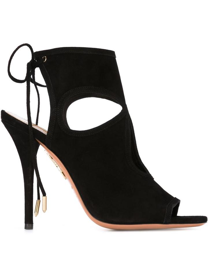 Aquazzura Sexy Thing Sandals, Women's, Size: 38.5, Black, Leather/suede