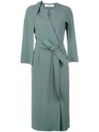 Chalayan Judo Wrap Coat Dress, Women's, Size: 44, Green, Acrylic/cupro/viscose