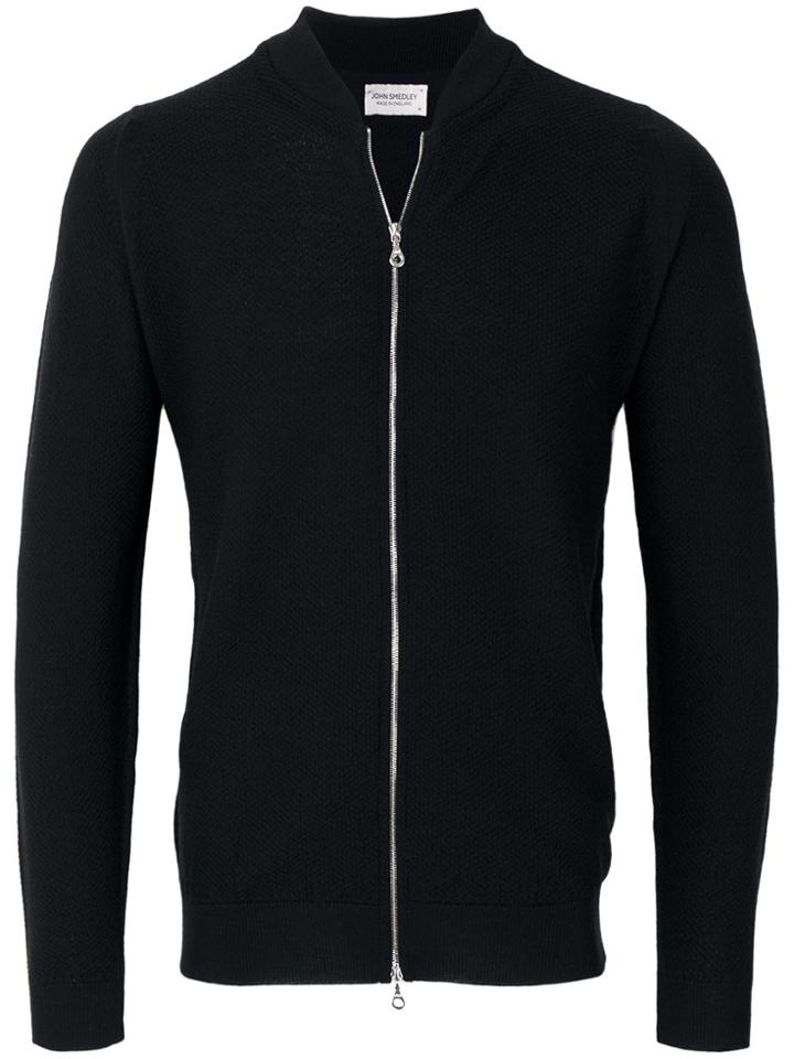 John Smedley Zip Up Knit - Black