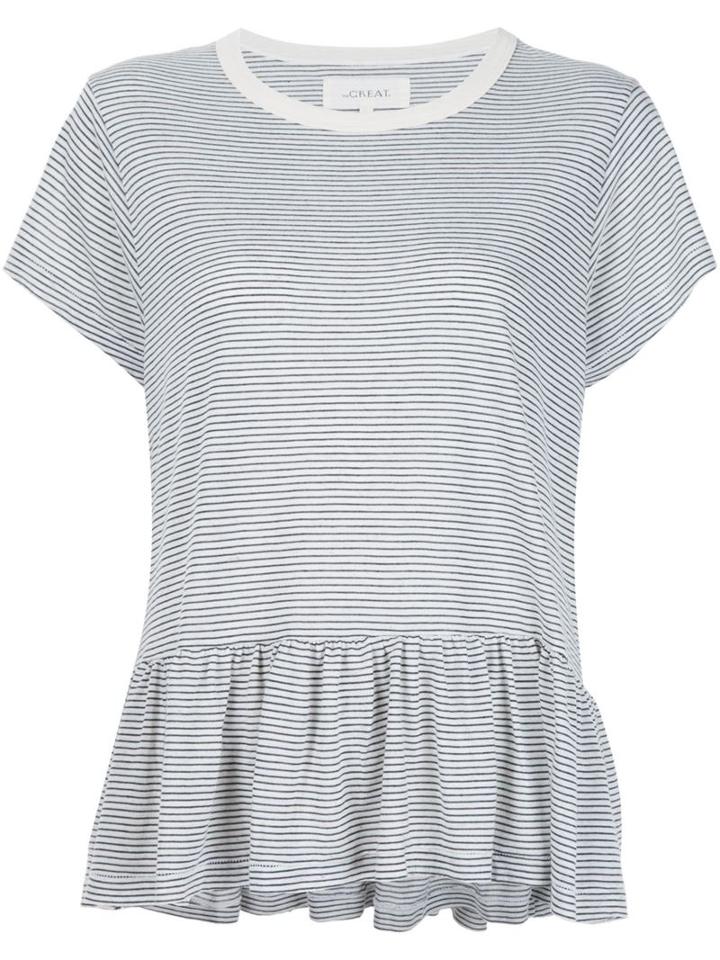 The Great Striped T-shirt, Women's, Size: 2, Blue, Polyester/rayon/linen/flax