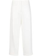 Adam Lippes Cropped Trousers, Women's, Size: 6, White, Acetate