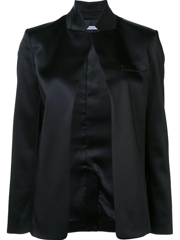 T By Alexander Wang Open Front Jacket, Women's, Size: 8, Black, Acetate/nylon/spandex/elastane
