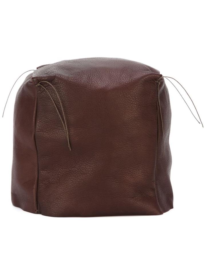 Ma+ Silver Thread Hat, Adult Unisex, Brown, Calf Leather