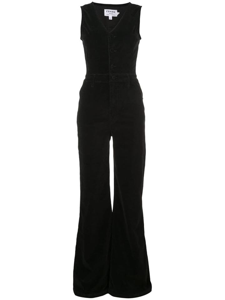 Frame Denim Fit And Flare Jumpsuit - Black