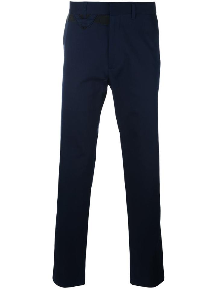 Qasimi Straight Leg Trousers, Men's, Size: 32, Blue, Cotton/cupro