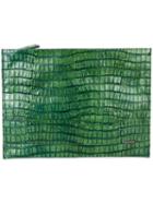 Zanellato Crocodile Effect Clutch, Women's, Green
