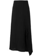 Yohji Yamamoto Front Slit Skirt, Women's, Size: 3, Black, Linen/flax