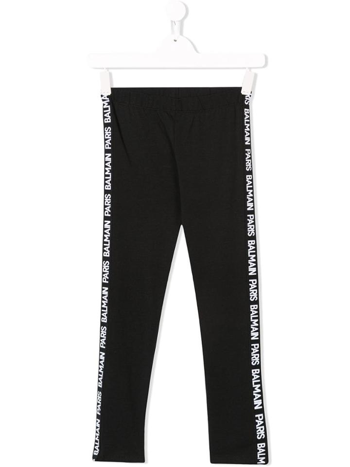 Balmain Kids Logo Leggings - Black