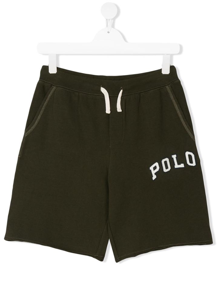 Ralph Lauren Kids Slogan Track Shorts - Green