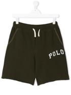 Ralph Lauren Kids Slogan Track Shorts - Green