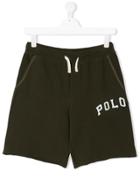 Ralph Lauren Kids Slogan Track Shorts - Green