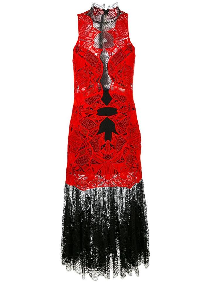 Jonathan Simkhai Lace Underlayer Dress, Women's, Size: 4, Red, Polyester/nylon/spandex/elastane/silk