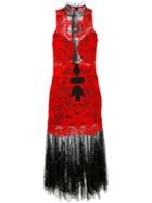 Jonathan Simkhai Lace Underlayer Dress, Women's, Size: 4, Red, Polyester/nylon/spandex/elastane/silk