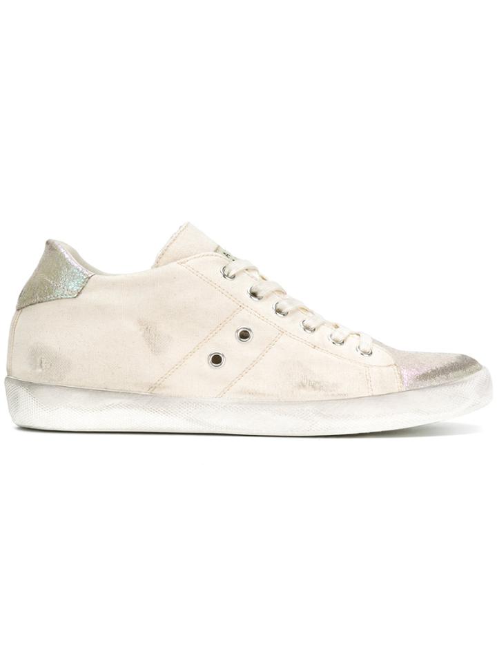 Leather Crown Warchive Sneakers - Nude & Neutrals