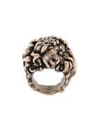 Salvatore Ferragamo Abstract Flower Ring - Metallic