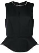 Alexander Wang Embellished Peplum Top - Black