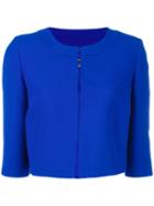 Alberta Ferretti Three-quarters Sleeve Cropped Jacket, Women's, Size: 42, Blue, Acetate/rayon