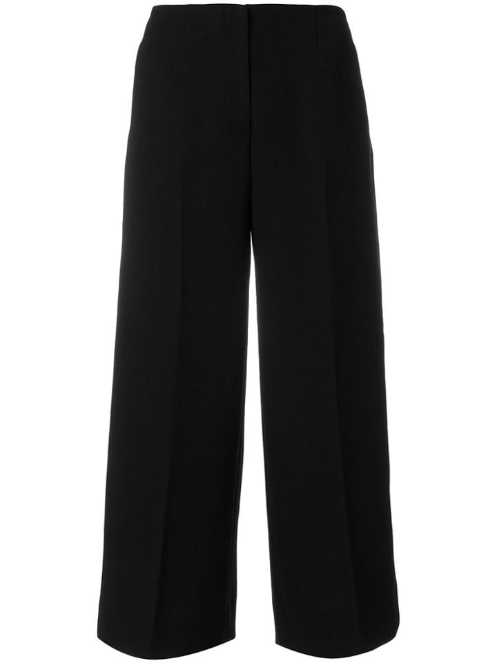 Ql2 Wide Leg Cropped Pants - Black