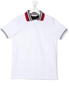 Marni Kids Contrast Collar Polo Shirt - White
