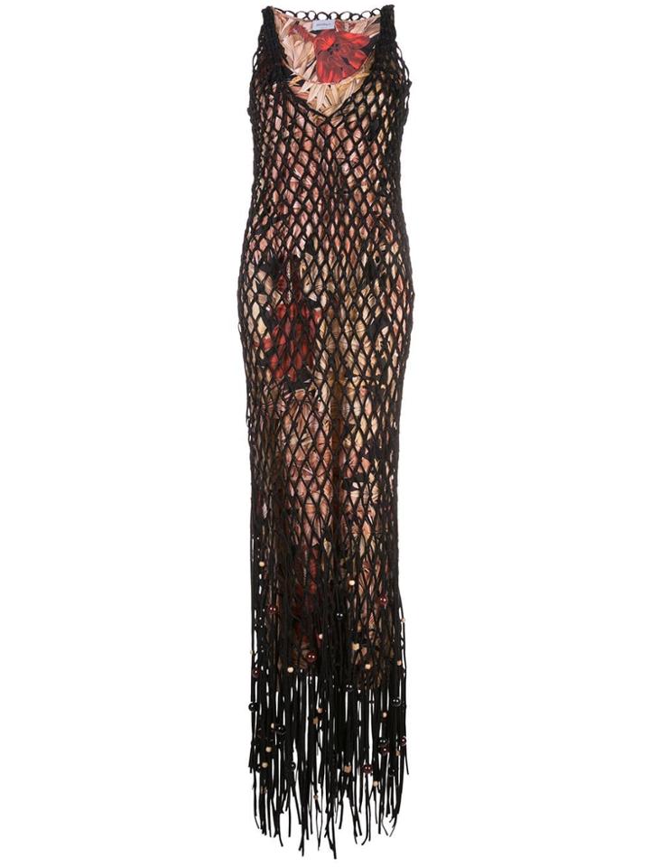 Salvatore Ferragamo Layered Mesh Dress - Black