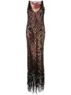 Salvatore Ferragamo Layered Mesh Dress - Black