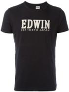 Edwin Logo Print T-shirt, Men's, Size: Xl, Black, Cotton