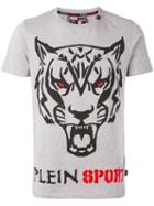 Plein Sport - Tiger Print T-shirt - Men - Cotton - M, Grey, Cotton