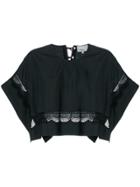 3.1 Phillip Lim Cropped Lace-hem Top - Black