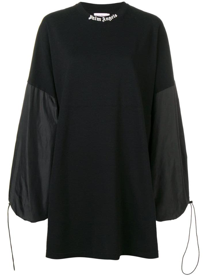 Palm Angels Oversized Drawstring Sweatshirt - Black