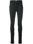 Balmain - Skinny Jeans - Women - Cotton/spandex/elastane/latex - 36, Grey, Cotton/spandex/elastane/latex
