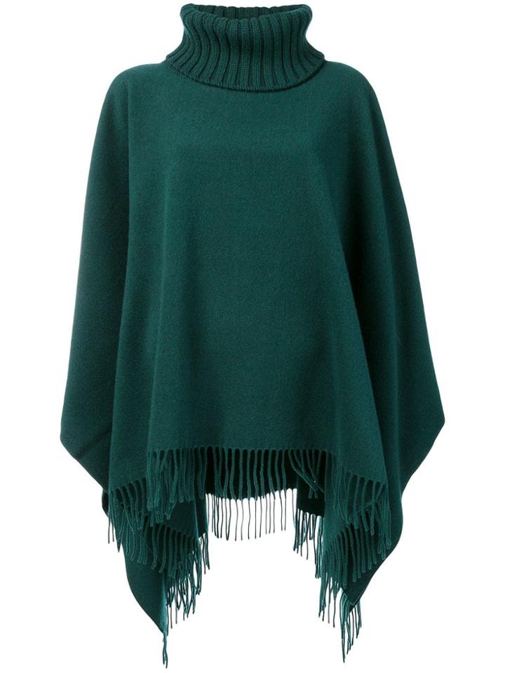Fabiana Filippi Roll Neck Poncho - Green