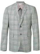 Thom Browne Checked Blazer, Men's, Size: 1, Grey, Cupro/cotton