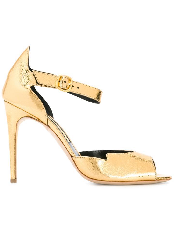 Rupert Sanderson Ankle Strap Sandals - Metallic