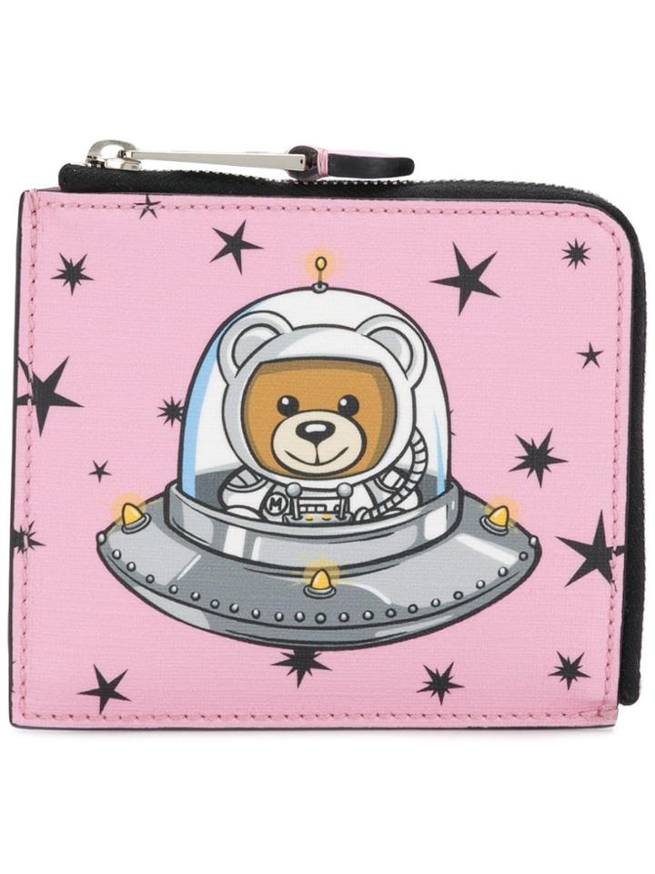 Moschino Space Teddy Bear Wallet - Pink & Purple
