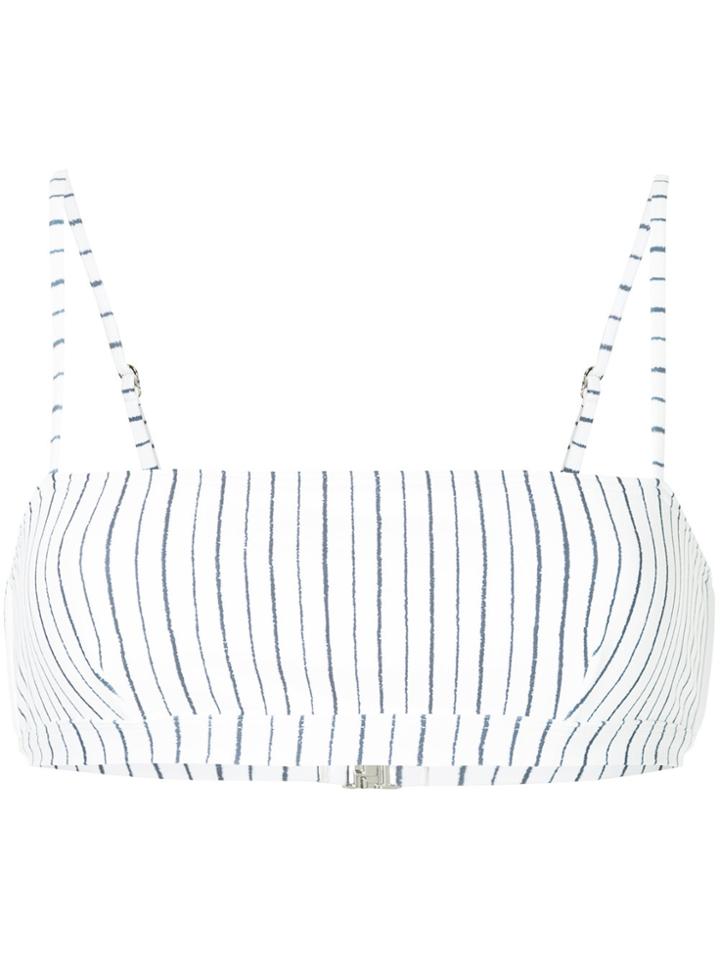 Suboo Tulum Stripe Square Bikini Top - White
