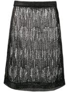Jil Sander Embroidered A-line Skirt - Black