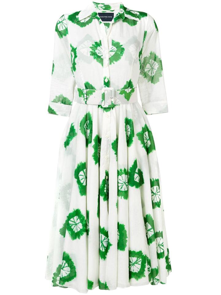 Samantha Sung Abstract Print Midi Dress - Neutrals