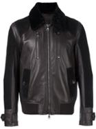 Salvatore Ferragamo Shearling Collar Jacket, Men's, Size: 48, Brown, Lamb Skin/calf Leather/cupro