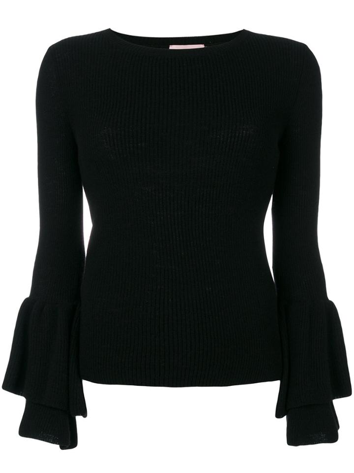Giamba Bell Sleeve Knitted Top - Black