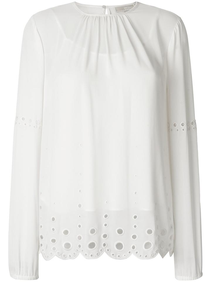 Michael Michael Kors Eyelet Detail Blouse - Nude & Neutrals