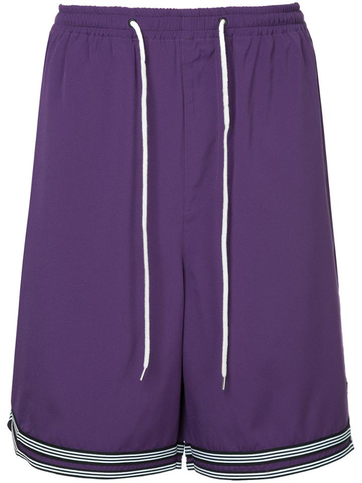 Monkey Time Contrast Border Shorts - Pink & Purple