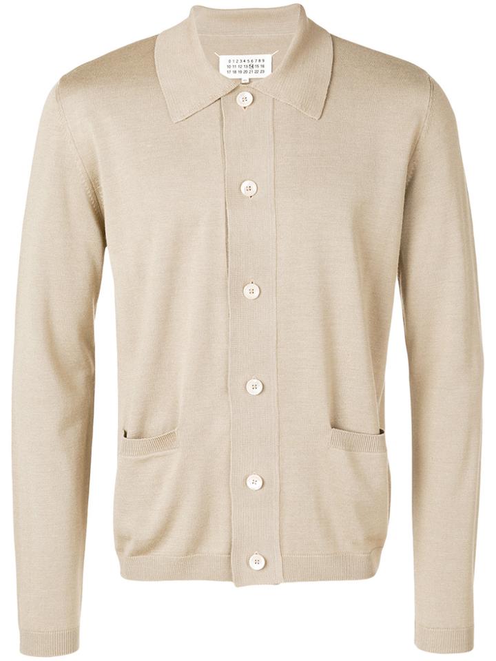 Maison Margiela Lightweight Collared Cardigan - Nude & Neutrals