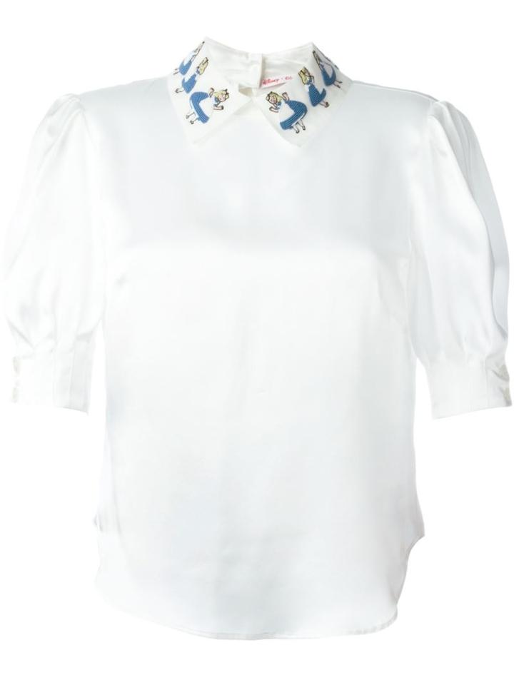 Olympia Le-tan Alice In Wonderland Shirt, Women's, Size: 38, White, Silk/glass